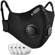 Dust Mask, Breathable Reusable Face Mask with 4 Activated Carbon Filters for Woodworking Construction Mowing Grinding