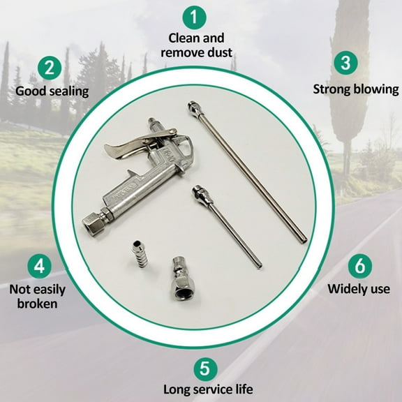 Dust Mini Air Blow Pneumatic Dust Blower Air Spray Dust Cleaning Air Blower With 2 Replacement Nozzle For Automobile Engine Cleaning