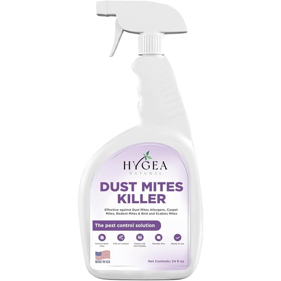 Dust Mite Killer Spray - Eliminates Dust, Carpet, Rodent, Bird, Scabies Mites - Safe for Home, Children, Pets, Bedding & Furniture, 24 oz, Unscented