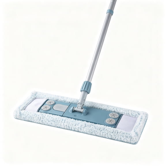 Dust Mop for Floor Cleaning,Magnetic Floor Flat Mop with 2 Washable Pads -Extendable 64‘’ Iron Handle for Hardwood Tile Marble Laminate Floors,Blue&Gray