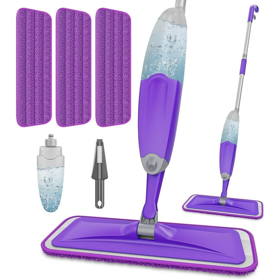 Dust Mop for Hardwood Floors: Microfiber Spray Mop for Cleaning Laminate Wood Tile Home Kitchen - 3 Washable Reusable Pads & 1Pcs 400+ML Refillable Bottle