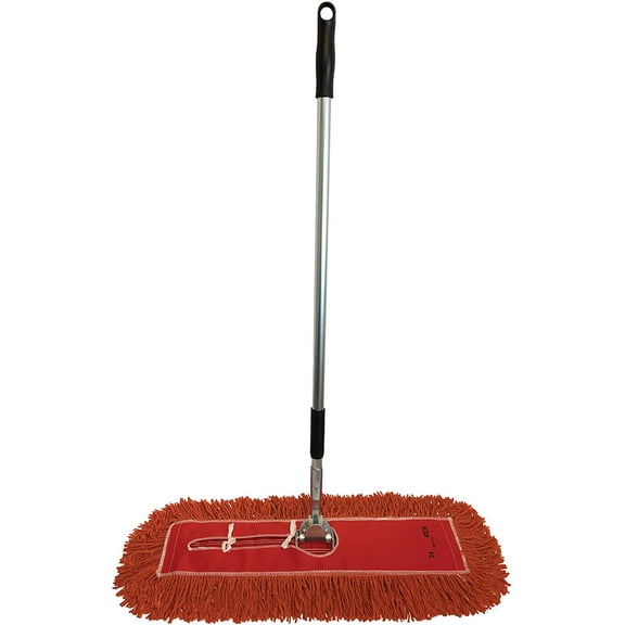 Dust Mop Kit 18": (1) 18" Orange Industrial Closed-Loop Dust Mop, (1) 18" Wire Dust Mop Frame & (1) Ergonomic Dust Mop Handle