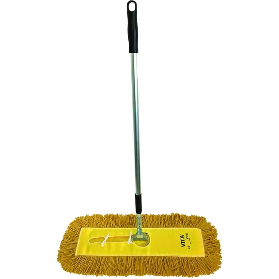 Dust Mop Kit 48": (1) 48" Yellow Industrial Closed-Loop Dust Mop, (1) 48" Wire Dust Mop Frame & (1) Ergonomic Dust Mop Handle