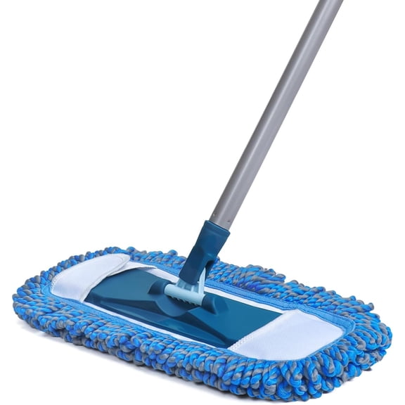Dust Mop for Hardwood Floors with 57" Long Handle, Wet & Dry Microfiber Mop for Pet Hair, Dust, Vinyl, Wood, Tile, and Laminate Flooring Cleaning