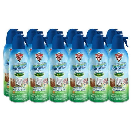 Dust-Off Compressed Gas Duster 12 Ounce 12 Pack