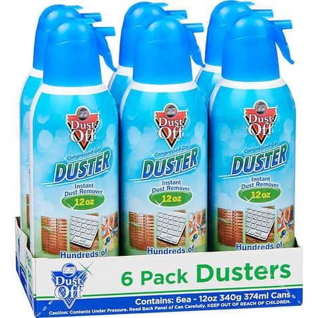 Dust-Off Compressed Gas Duster, 12 oz, 6 ct