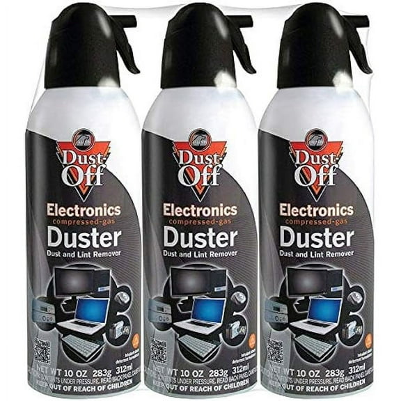 Dust-Off ZHI-22 Compressed Gas (152a) Disposable Cleaning Duster 3 Count, 10 oz. Can (DPSXL3), Black