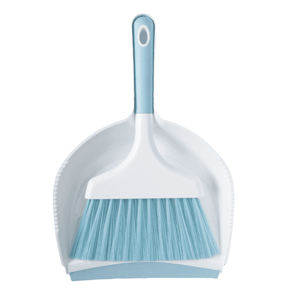 Dustpan and Brush Set, 13.4 x 9.05 Inches Portable Small Hand Broom and Dustpan Cleaning Kit with Rubber Lip, Light Blue Mini Brush Dustpan Combo for Pet Hair, Home, Office, Car