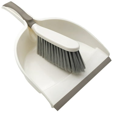 WDDBHSKN Dust pan, Dust Pan and Brush Set, Hand Broom and Dustpan Set, Small Broom for Household Clean, Car Interior, Kitchen, Desktop - White Gray