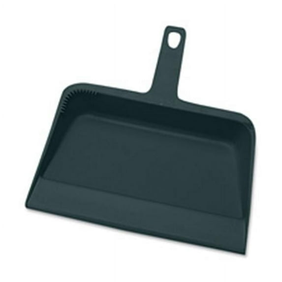 Dust Pan, Heavy-Duty Plastic, 12 in., Black