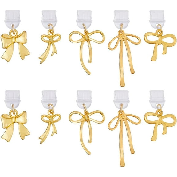 Dust Plug Charms Bulk Type-C Charging Port Charm Cell Phone Charm Plug Cover Plastic Dust Plugs with Alloy Resin Glass Charms USB C Port Cap Protector Pendants for Earphone Cellphone Gold