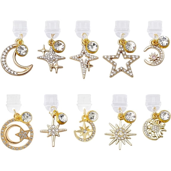 Dust Plug Charms Bulk Type-C Charging Port Charm Cell Phone Charm Plug Cover Plastic Dust Plugs with Charms USB C Port Cap Protector Pendant