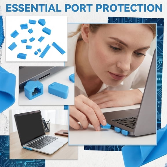 Dust Plug Set Universal Silicone Port Covers for Laptop, Anti-Dust Protector Caps for USB, HDMI, Audio Jacks and Computer Hardware Interface, 16 Piece Set #775 A