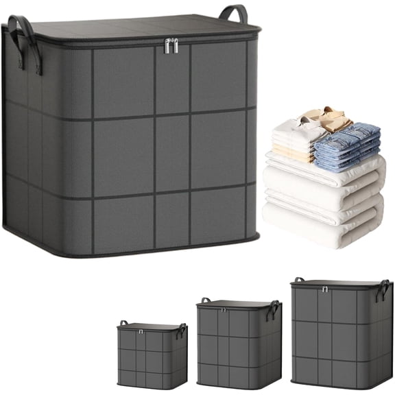 Dust-Proof Comforter and Bedding Organizer, Large Foldable Comforter Storage Bag with Handles, Closet Organizers Storage Containers, Blanket Storage Bags (M: 100L)