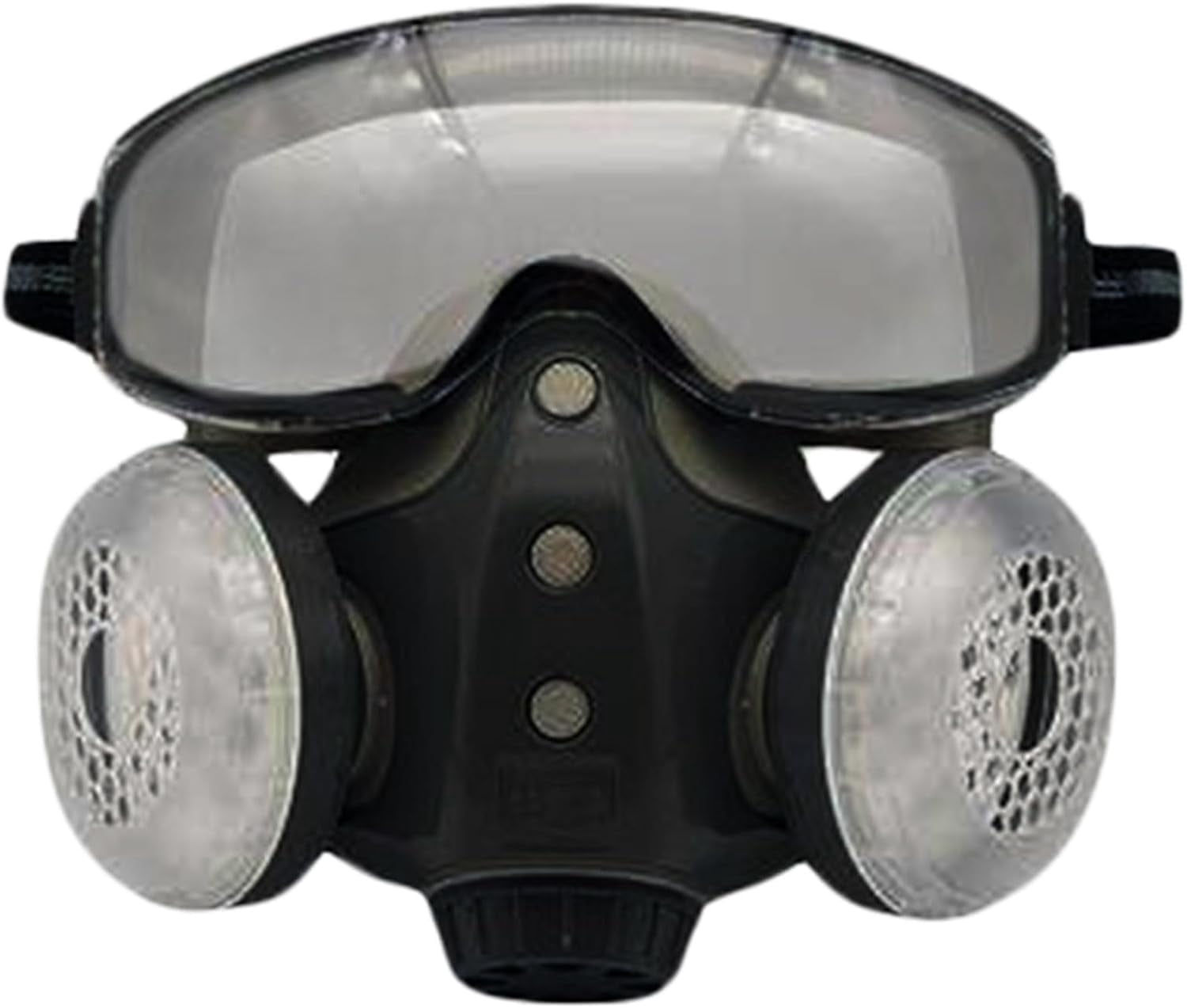 Dust Proof Integrated Respirator Mask, Industrial Grade Face Shield for Spray Painting & Grinding, Reusable Paint Respirator with Replaceable Filters (With Filter Face Accessories)