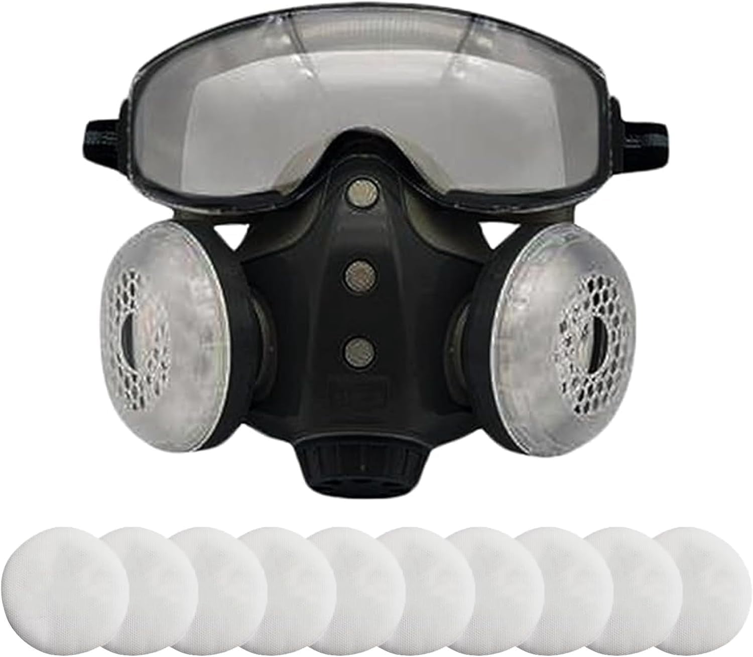 Dust Proof Integrated Respirator Mask, Reusable Full Face Protective Gear for Industrial Work, Anti-Fog Safety Face Shield