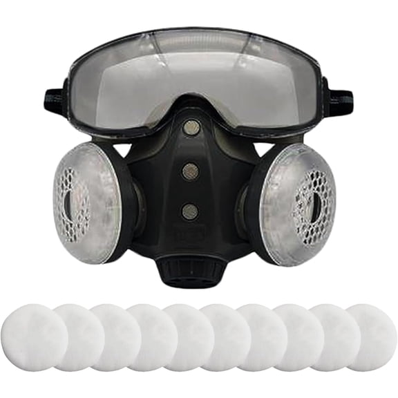 Dust Proof Integrated Respirator Mask, Reusable Full Face Protective Gear for Industrial Work, Anti-Fog Safety Face Shield