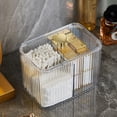 thumbnail image 1 of Dust-Proof Organizer, Transparent Storage Box For Hair Ties Cotton Pads, Clear Vanity Container, Desktop Cosmetic Holder(White), 1 of 3
