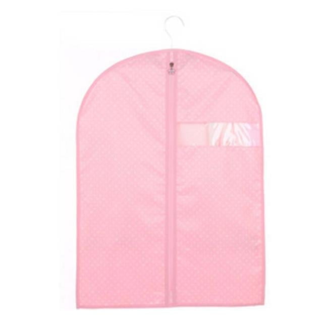 Dust Proof Reusable Garment Clothes Zipped Fashion Storage Suit Bag, Pink