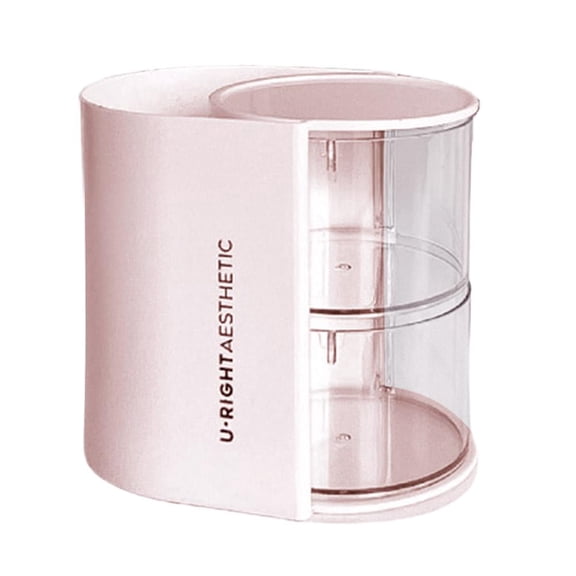 Dust-Proof Rotating Makeup Sponge and Brush Organizer, Multi-Tier Vanity Storage Case with Clear Lid for Beauty Blenders, Style C