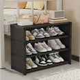 thumbnail image 1 of Dust-Proof Under-Table Shoe Cabinet with Fabric Back and Multi-Layer Design, Compact Doorway Shoe Organizer for Rental Dorm, Space-Saving Hidden Shoe Storage Rack with Large Capacity, 1 of 6