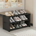 thumbnail image 1 of Dust-Proof Under-Table Shoe Cabinet with Fabric Back and Multi-Layer Design, Compact Doorway Shoe Organizer for Rental Dorm, Space-Saving Hidden Shoe Storage Rack with Large Capacity, 1 of 6