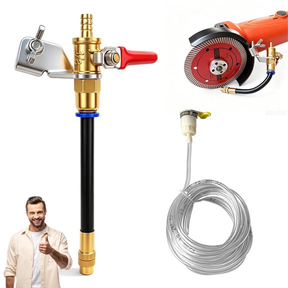 Dust Remover Water Sprayer for Cutting Machine, Angle Grinder Misting System Water Sprayer, Aluminum & Brass Misting Attachment for Cutting Tile, Concrete, Marble & Stone