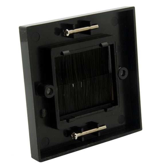 86 Type Black Electrical Cover Panel Socket Brush Wall Plate Cable Pass Through Dustproof Brush