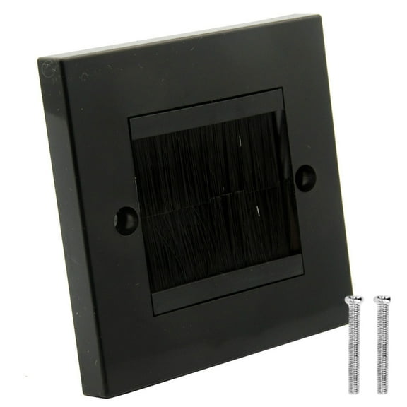 Dust Resistant Black Brush Cable Wall Plate Socket For Wires in Wall Hider Cable Access