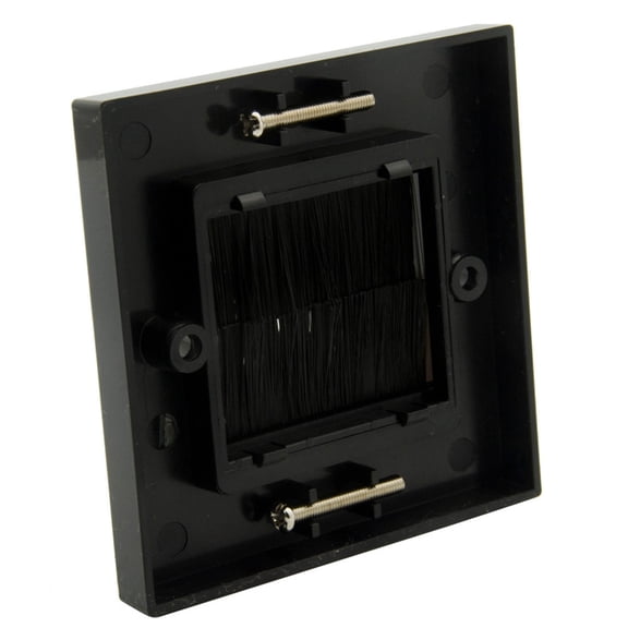 Dust Resistant Black Brush Wall Plate Cable Wall Plate For Wires in Wall Hider Cable Access , Wall Socket