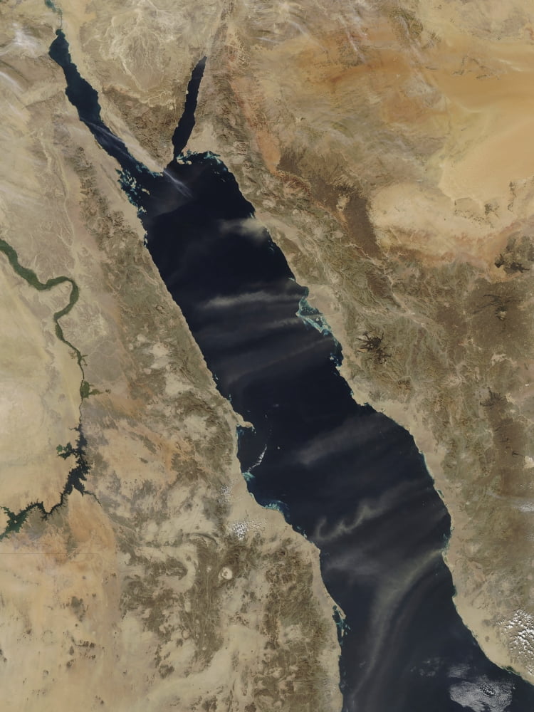 Dust plumes over the Red Sea Canvas Art - Stocktrek Images (25 x 33)