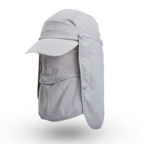Dust-proof Summer Full Face Neck Protection Outdoor Sun Hat Sunscreen Cap Sun Protection Hat Fishing Cap Cycling Headwear LIGHT GREY
