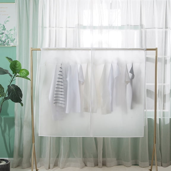 Dust-proof Transparent Closet Cover PEVA Lace Up Design Clothes Protector for Bedroom-leaveforme
