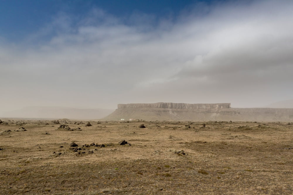 Dust storm Eastern Iceland Canvas Art - Panoramic Images (36 x 12)