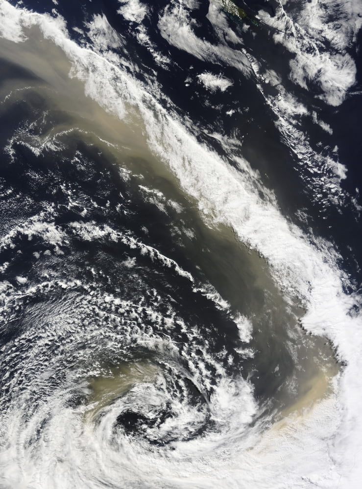Dust storm blowing over the Tasman Sea towards New Zealand Canvas Art - Stocktrek Images (25 x 33)