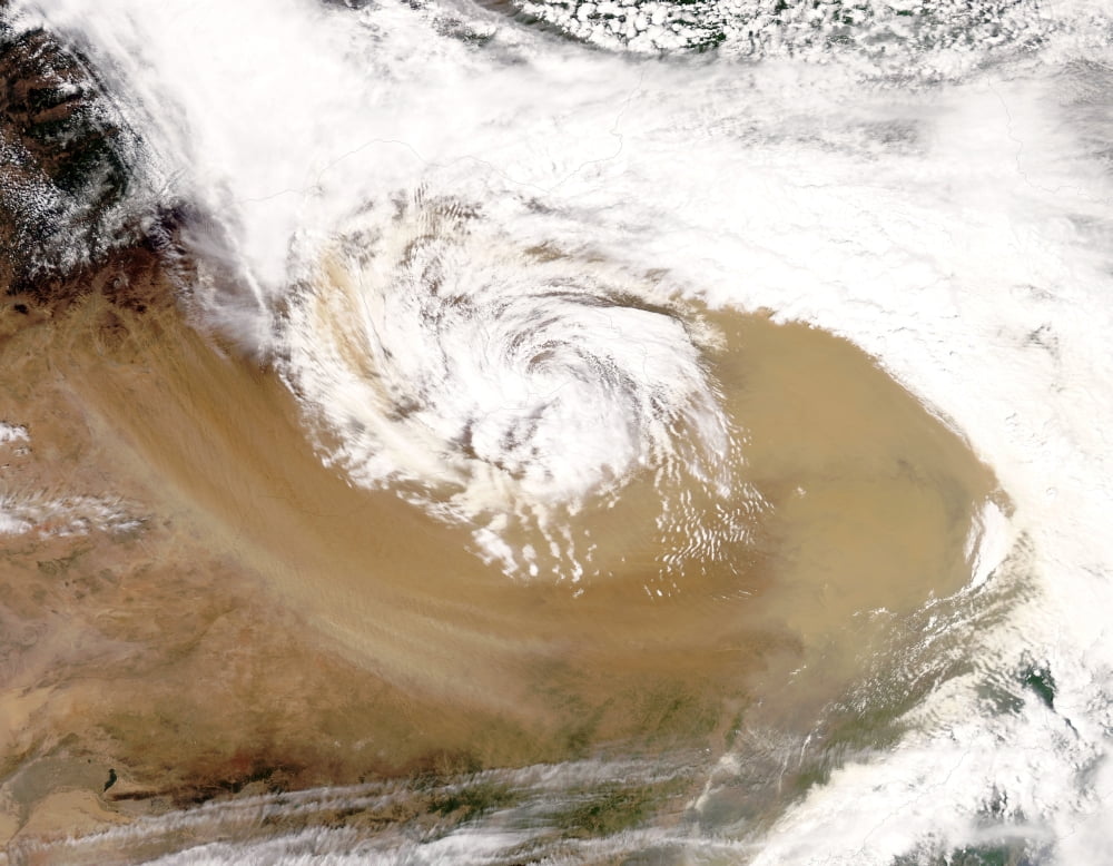 Dust storm in northern China Canvas Art - Stocktrek Images (32 x 25)