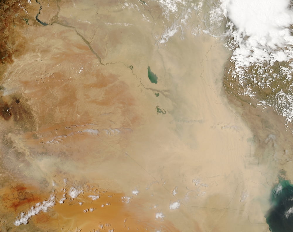 Dust storm in the Middle East Canvas Art - Stocktrek Images (32 x 25)
