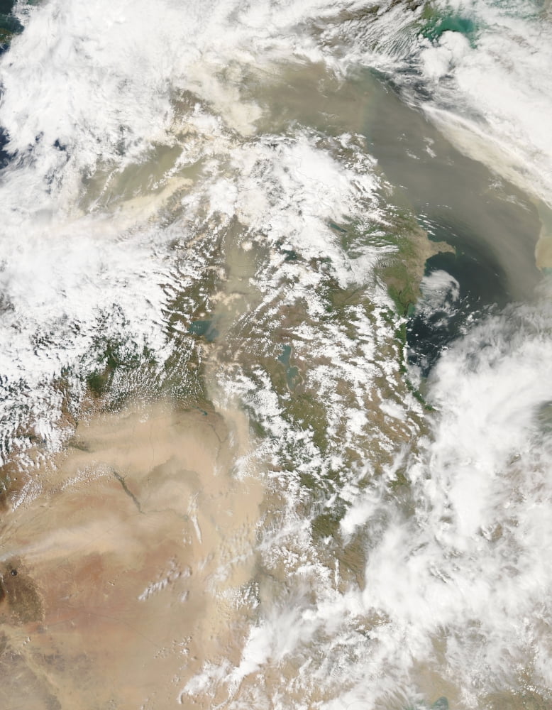 Dust storms over the Middle East Canvas Art - Stocktrek Images (25 x 32)