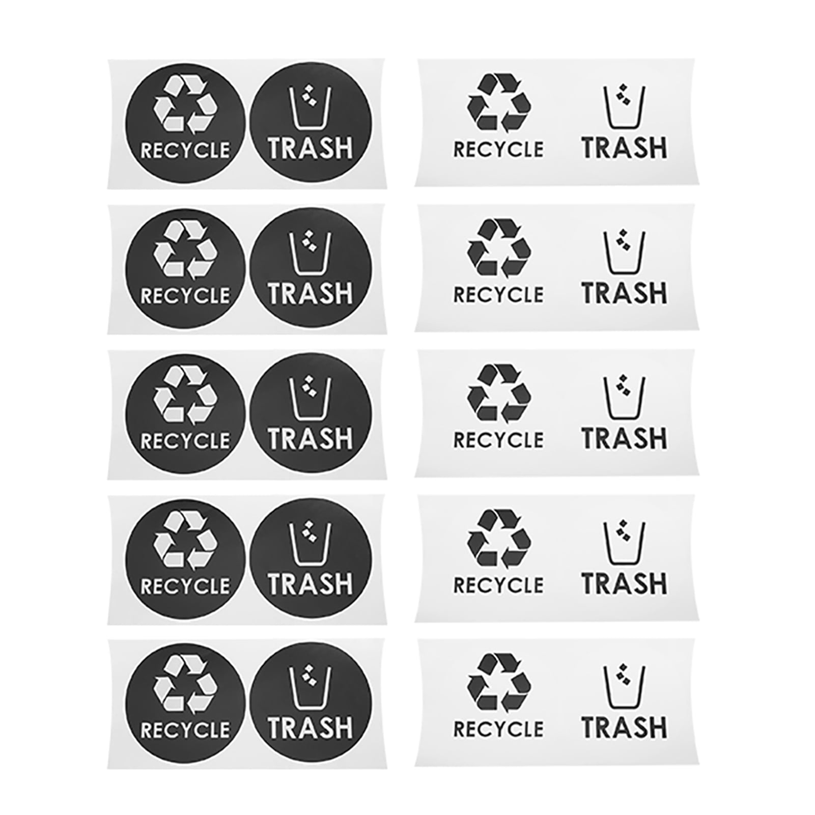 Dustbin Sticker,20PCS/Set Round Recycle Trash Trash Decal Recycle Decal