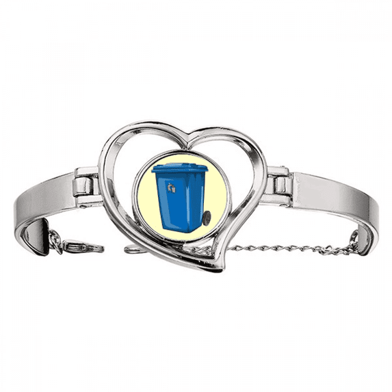 Dustbin Trash Waste Loveliness Bin Bracelet Heart Jewelry Wire Bangle