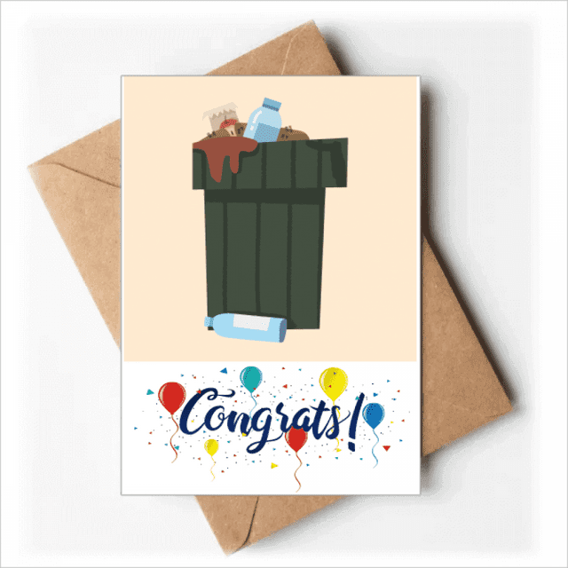 Dustbin Waste Recovery Garbage Can Wedding Cards Congratulations