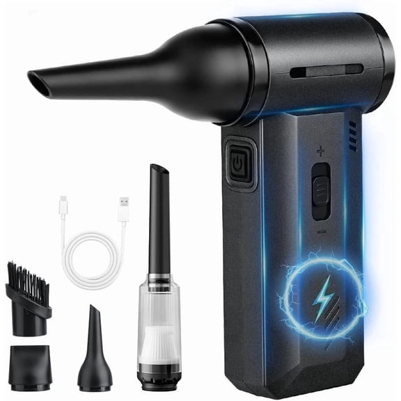 Duster - 130000 RPM Super Power Electric Air Duster, Rechargeable Cordless Air Blower with Stepless Speed Adjustable for , Keyboard, , , Office