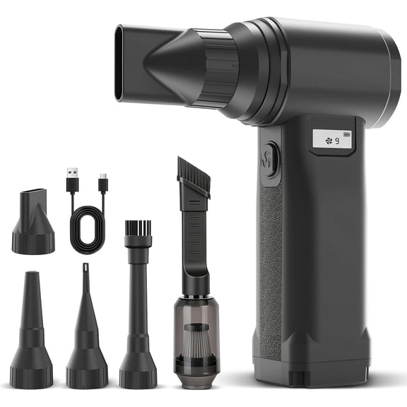 Duster, 300,000RPM Cordless Air Blower for Dust Removal, Duster/Vacuum 2-in-1 with 10 Speeds, 20000mAh & 5 Nozzles Dust Blower for PC, Keyboard, , Outdoor