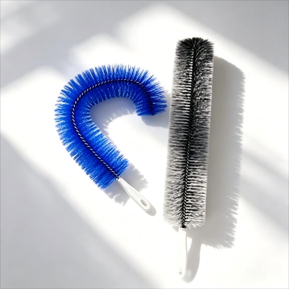 Duster Brush,Flexible Microfiber Cleaning Wand,Reusable Long Handle Tool for Ceiling Fan Blinds Narrow Corner Dust Removal(Blue)