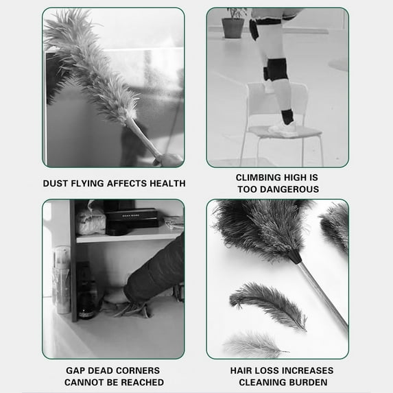 Duster & Duster Refills 2.85-meter chicken feather dust collector electrostatic precipitator, a household spring cleaning telescopic Zen cleaning wonder