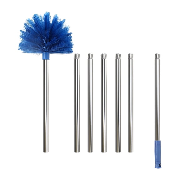 Duster with Extension Pole, 4-12 Ft Dusters for Cleaning, Spider Web Brush with Lightweight Stainless Steel Pole and Medium-Stiff Bristles Head, Long Handle Duster Easy Reach High Ceilings