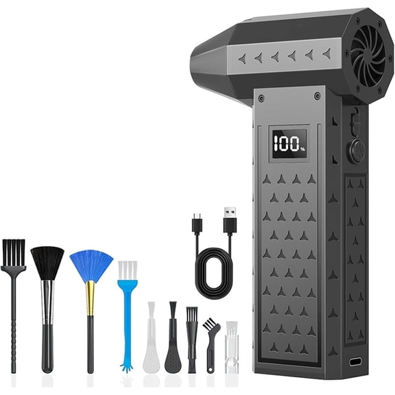 Duster, Mini Dust Blower, Air Blower with , 4-Gear Adjustable Dust Fan for PC/House/Outdoor/