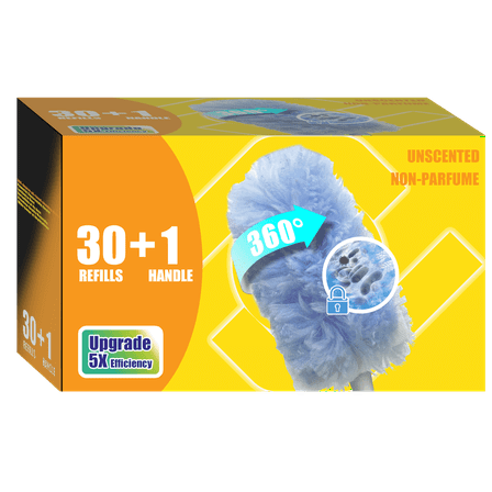 Duster Refills 360 for 30 pcs & Handle*1 Disposable Feather Duster Multi Surface Refills