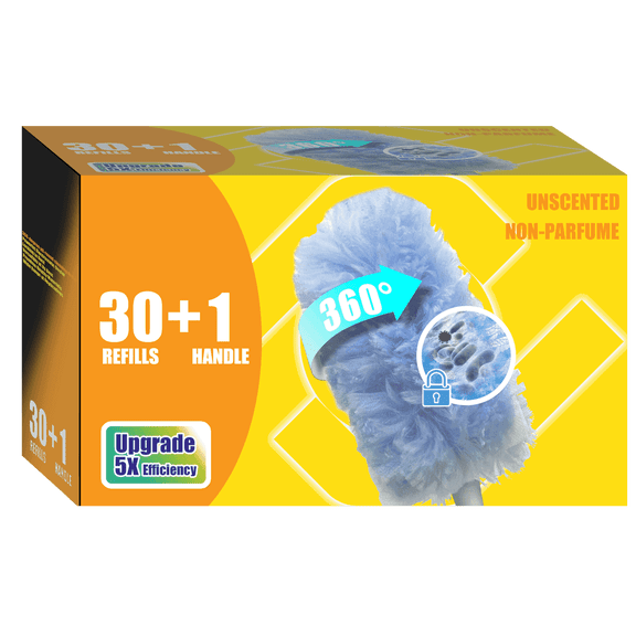 Duster Refills 360 for 30 pcs & Handle*1 Disposable Feather Duster Multi Surface Refills