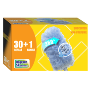 Duster Refills 360 for 30 pcs & Handle*1 Disposable Feather Duster Multi Surface Refills